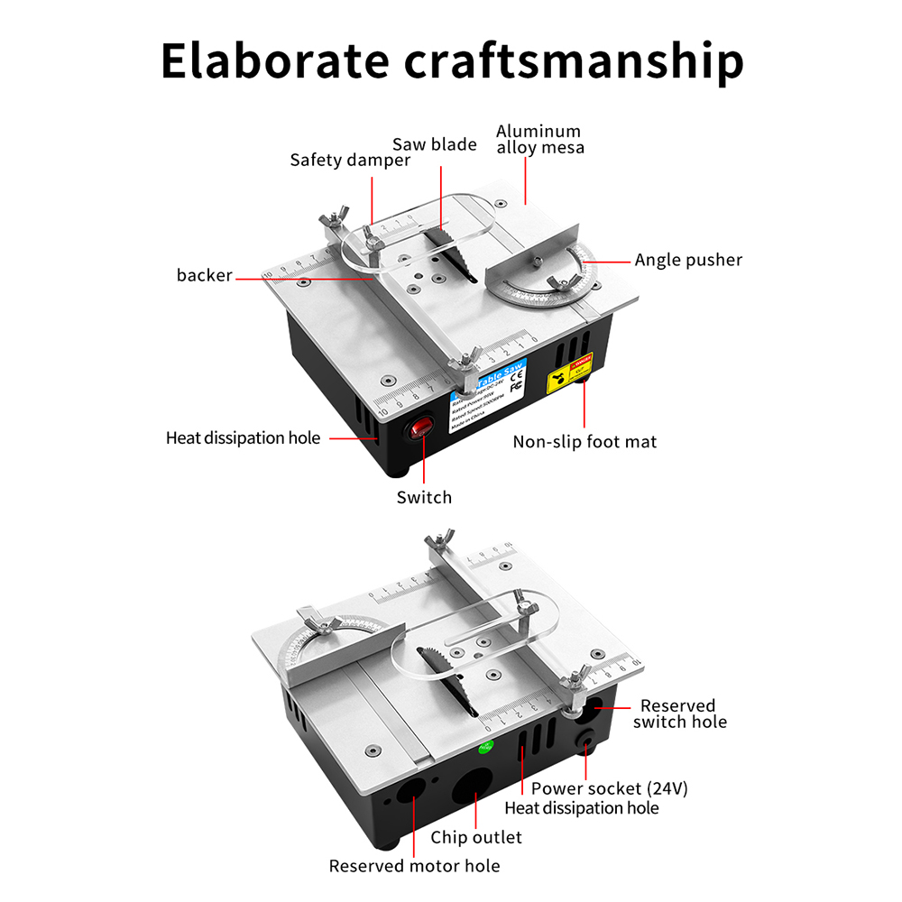 DC24V Household Miniature Wood - Mini Table Saw For Woodworking 评论和价格