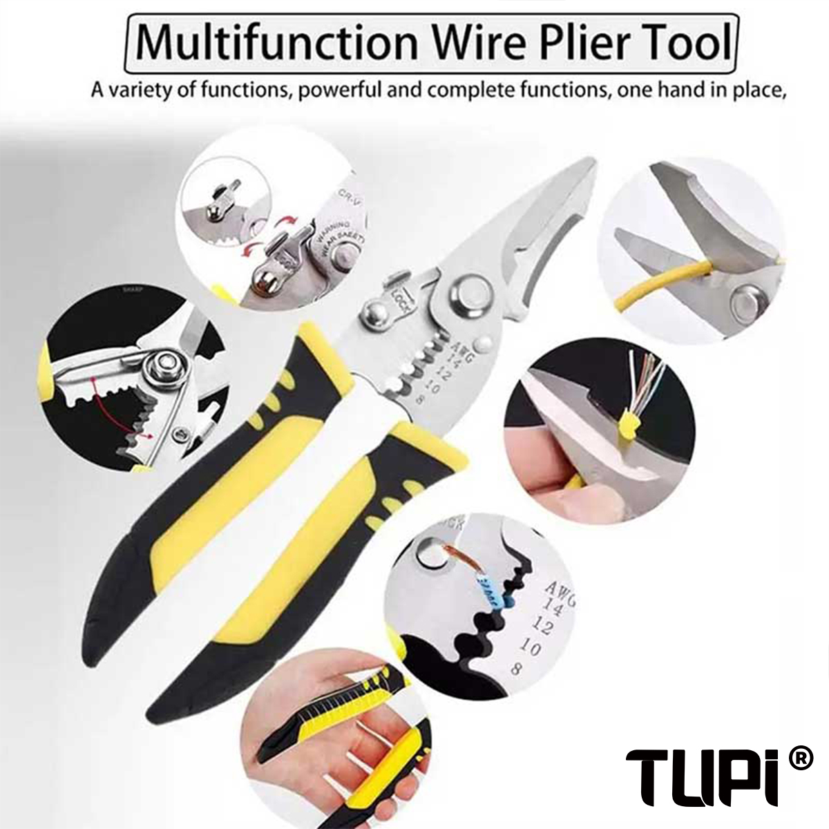 TUPI Pro Electrician Pliers 3  - Automatic Wire Stripper Cutter 评论和价格