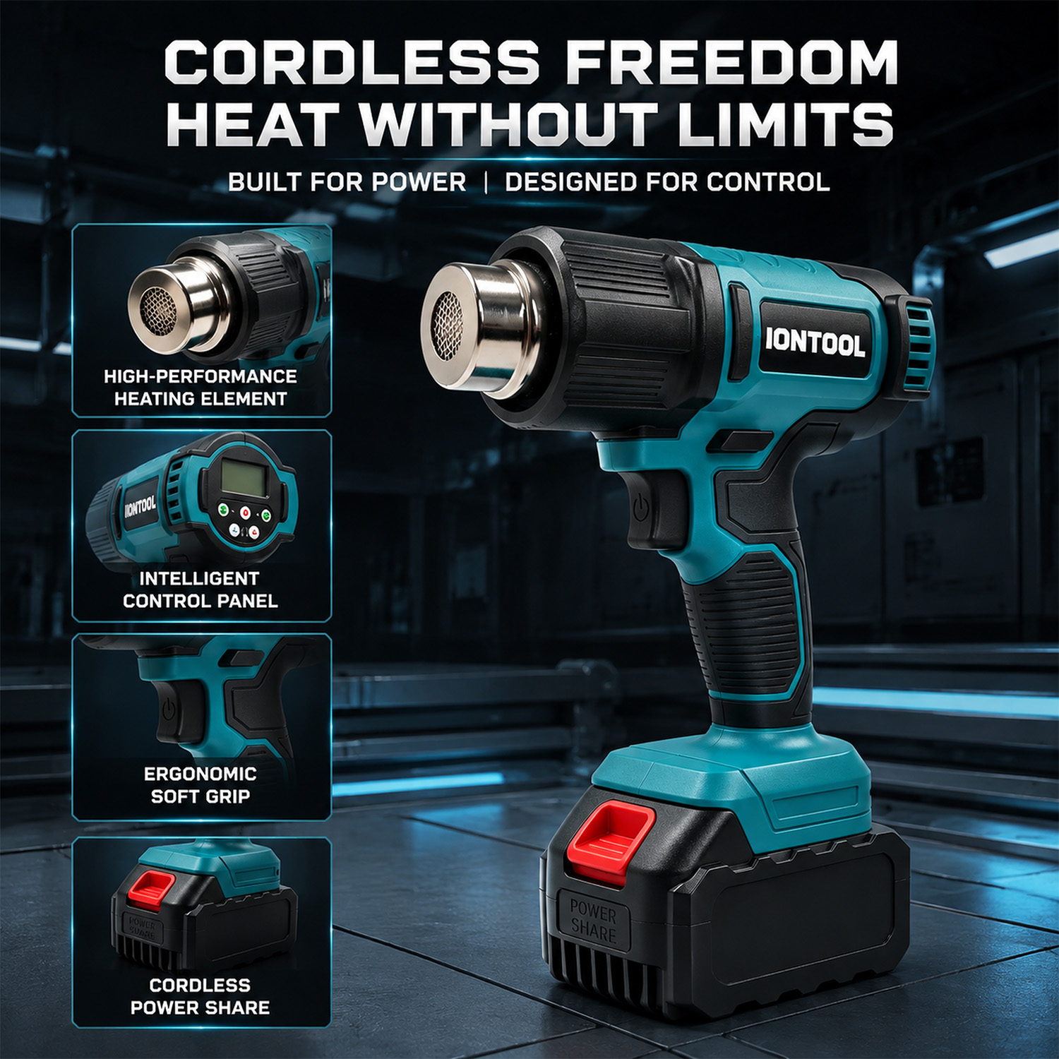 IONTOOL 550℃ Adjustable Temper - Cordless Heat Gun For Shrink Tubing 评论和价格