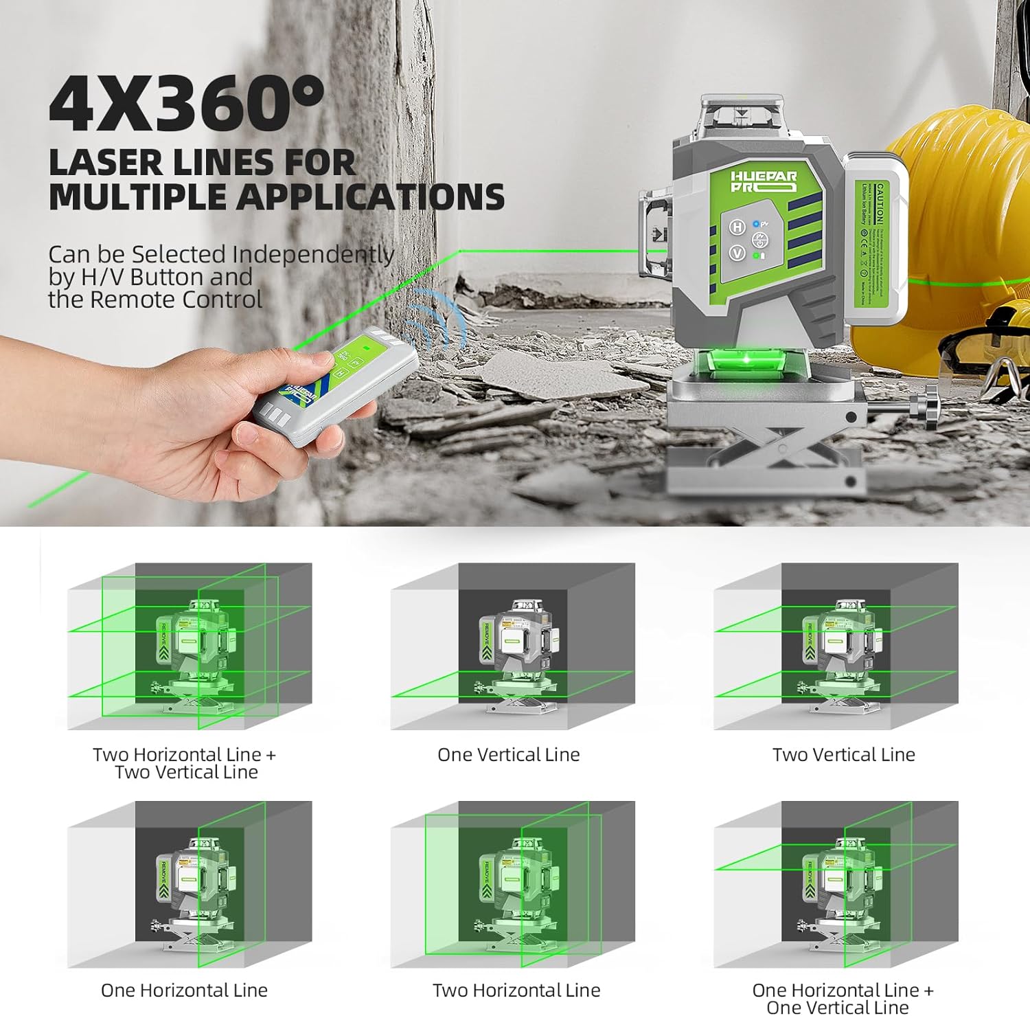 Huepar Professional 4D Cross L - Laser Level 16 Lines 4D Green 评论和价格