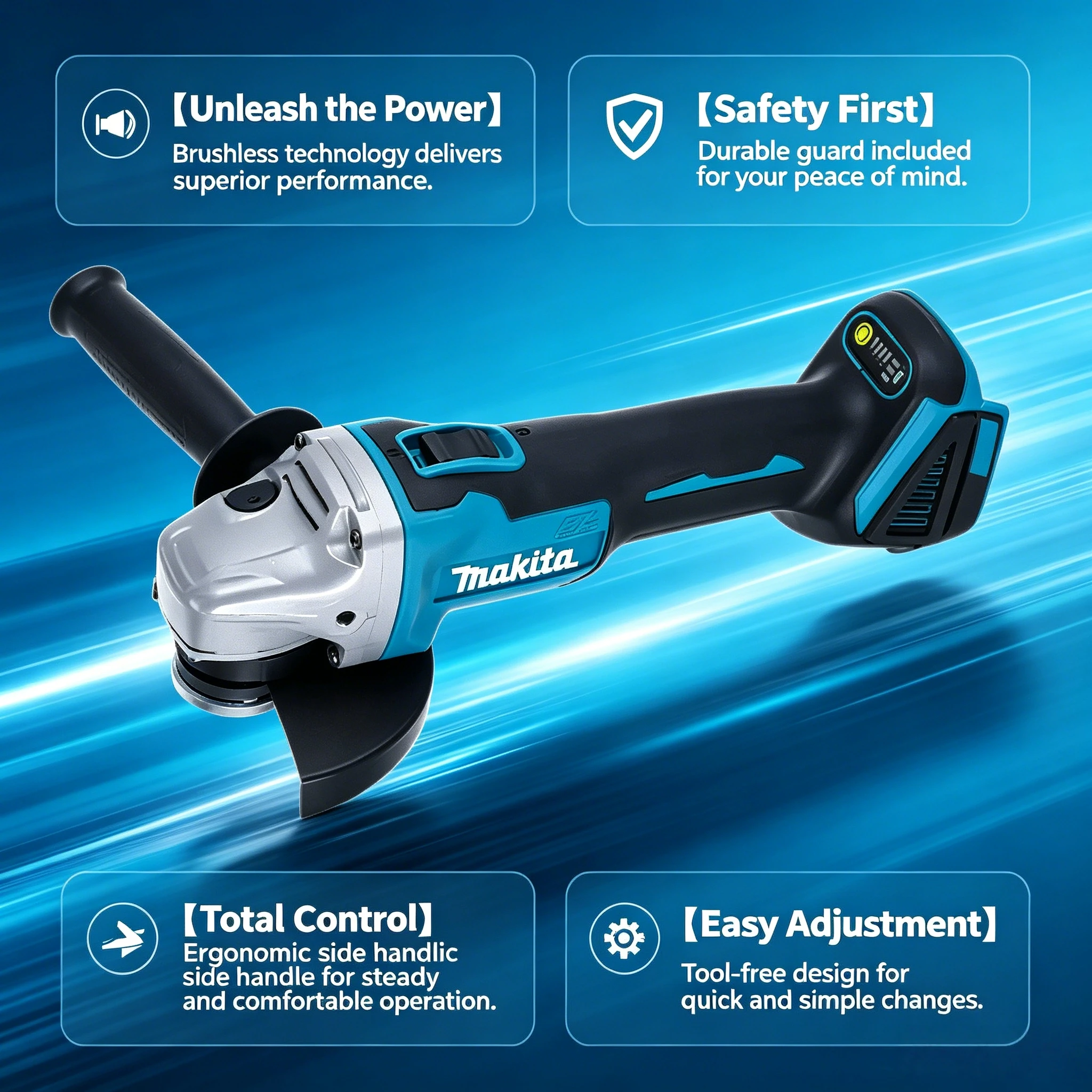 Makita DGA404 125MM Brushless  - Brushless Angle Grinder Battery Powered 评论和价格